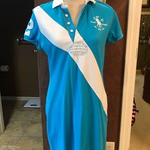 Ralph Lauren Sport Turquoise/white striped dress